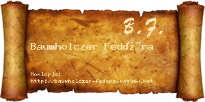 Baumholczer Fedóra névjegykártya